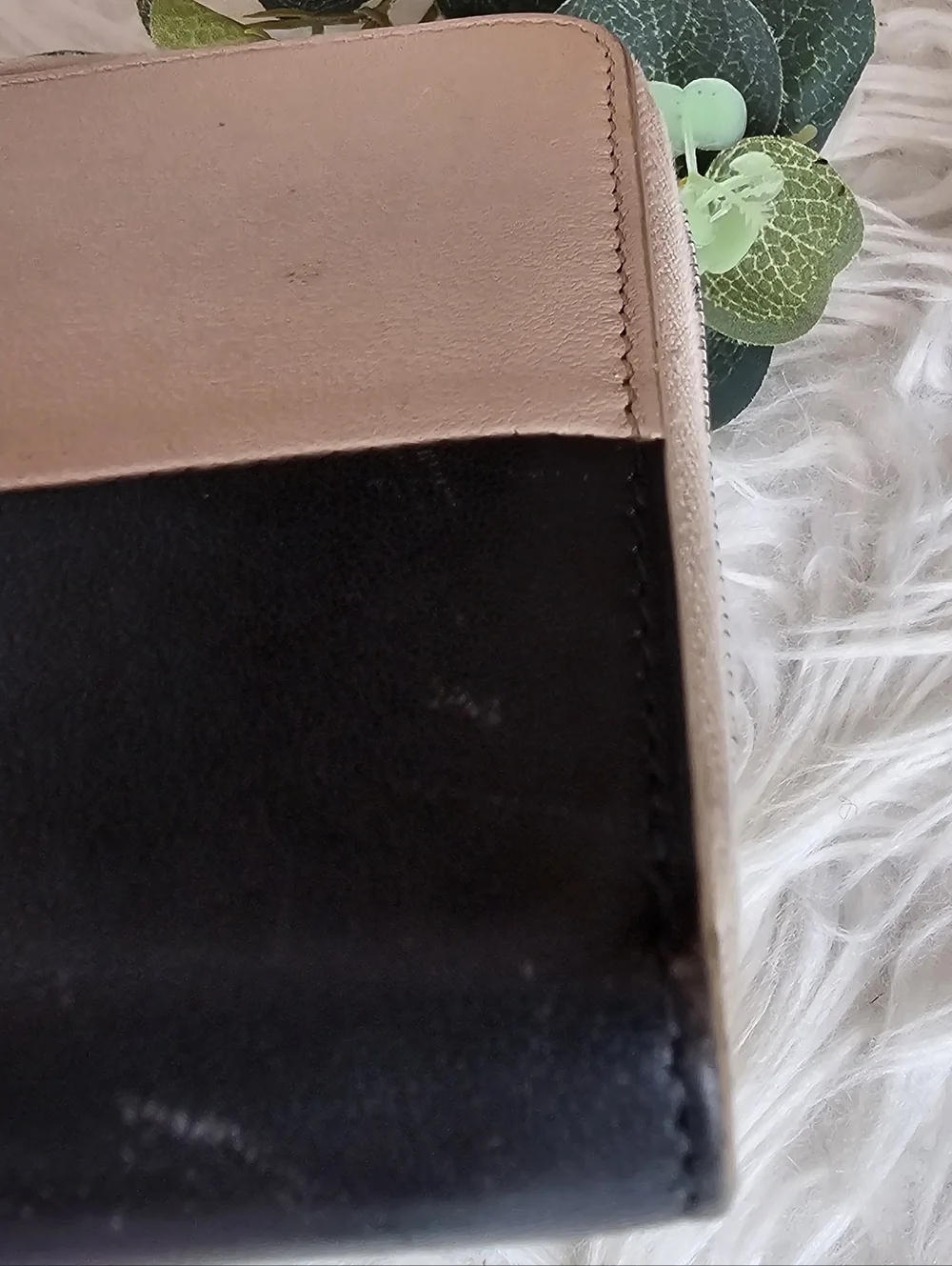 Celine Long  Leather Zip Around Wallet Color-block Beige and Black - Preloved - Picture 8 of 13
